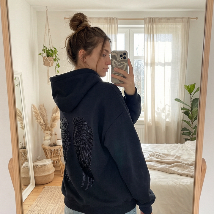 Sudadera con capucha de ángel