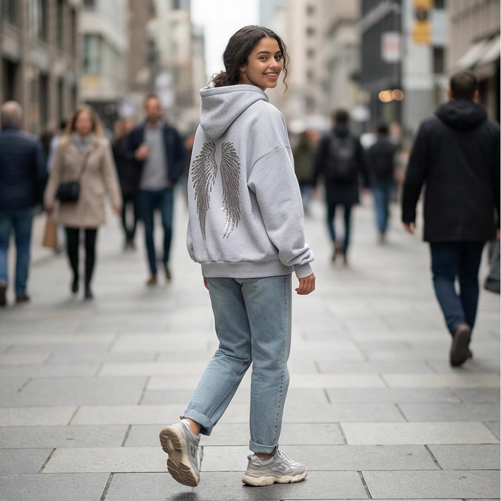 Sudadera con capucha de ángel