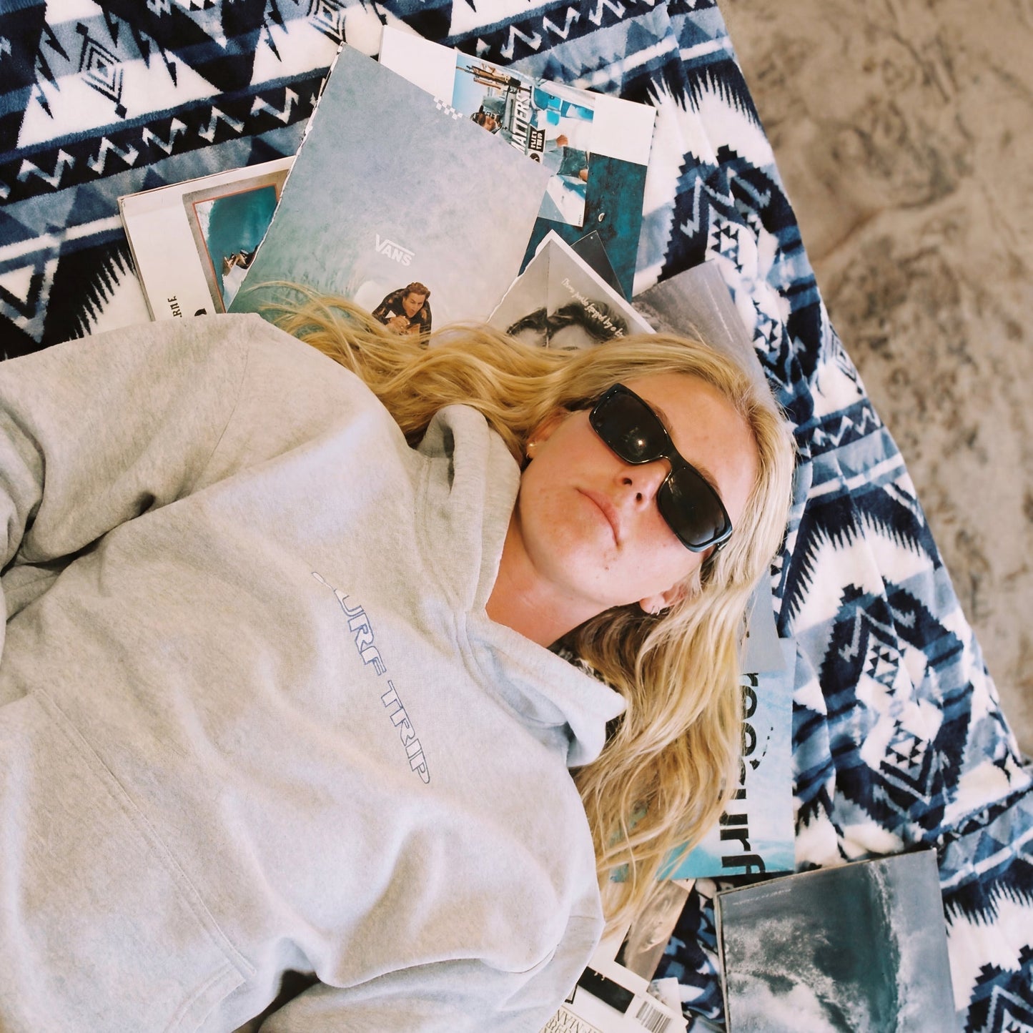 Sudadera con capucha a cuadros estilo vintage para viajes de surf