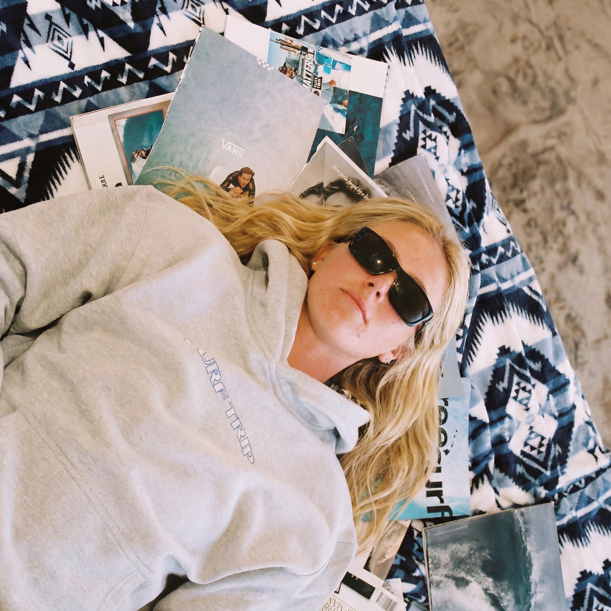 Sudadera con capucha a cuadros estilo vintage para viajes de surf